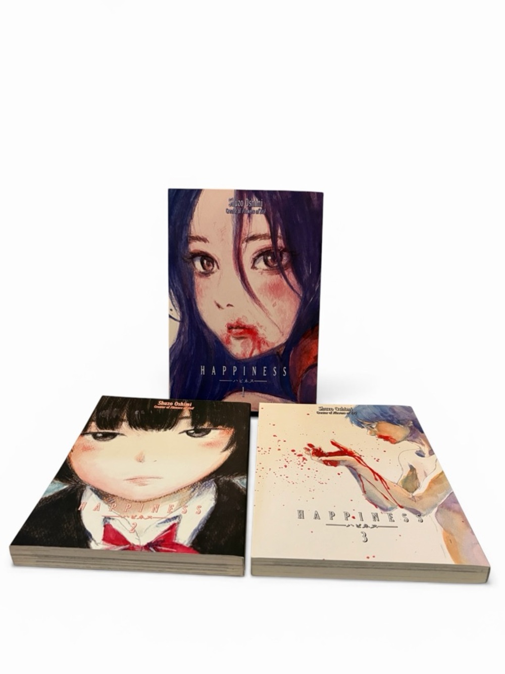 Happiness Manga Volumes 1-3 written and illustrated by Shuzo Oshimi